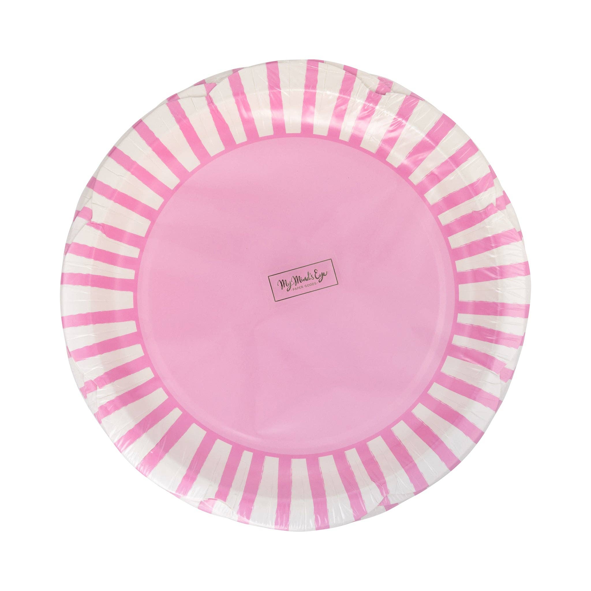 My Mind’s Eye – wholesale Disposable plate – PAR1118 - Fuchsia Striped Scallops 9" Plate1