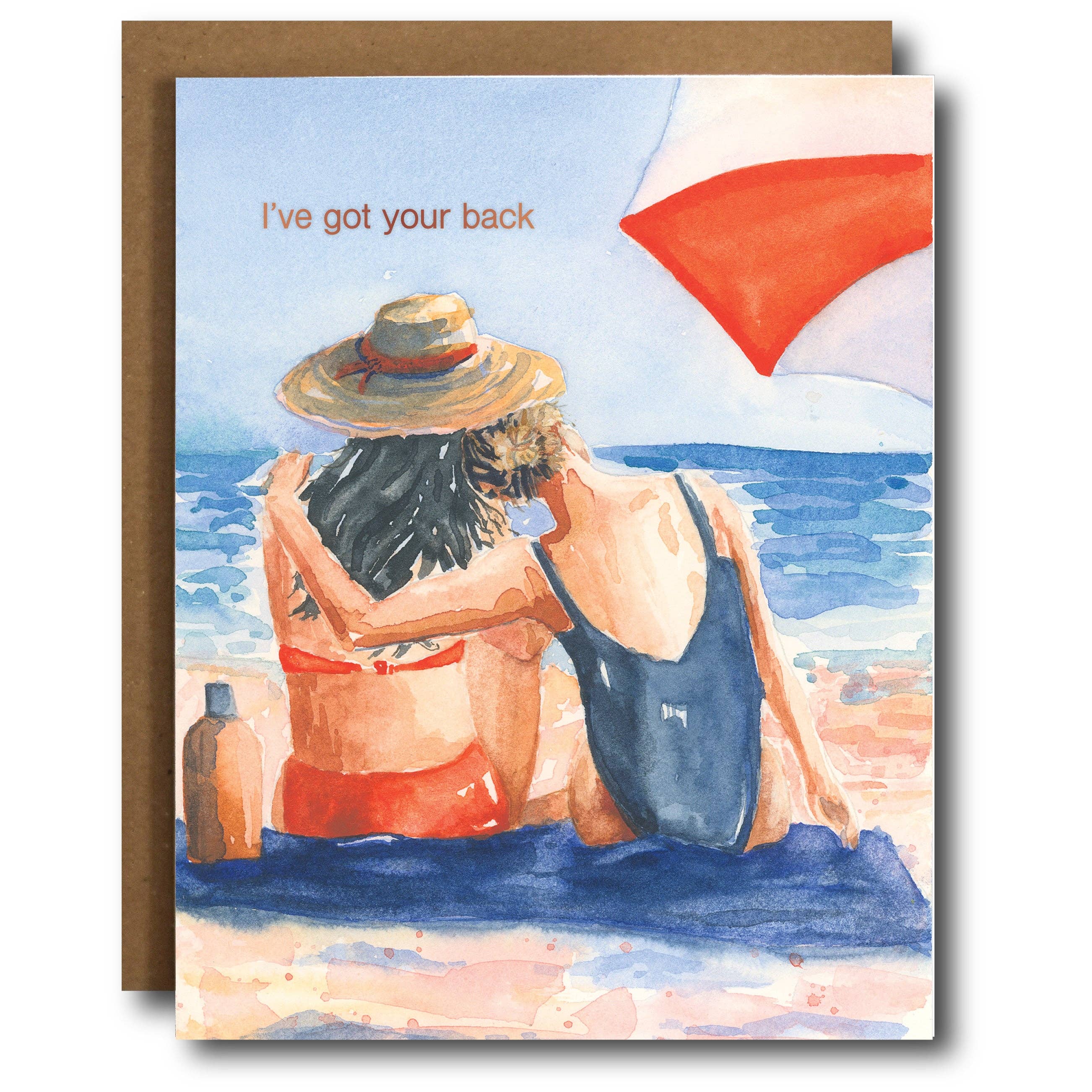 Nicole Leah Designs - Wholesale Friendship Card - Girl's on the Beach: I've got your back greeting card0