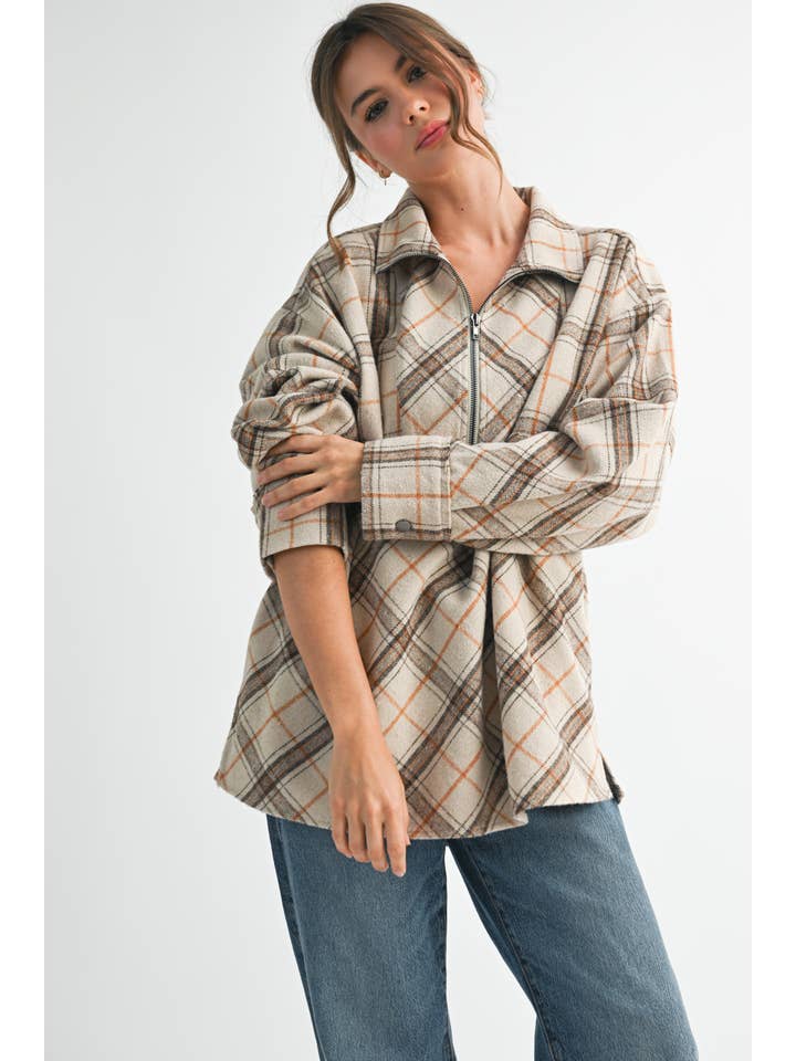 AEMI + CO - Wholesale Sweatshirt - Women's - 8421EK Mya Plaid Pullover 126