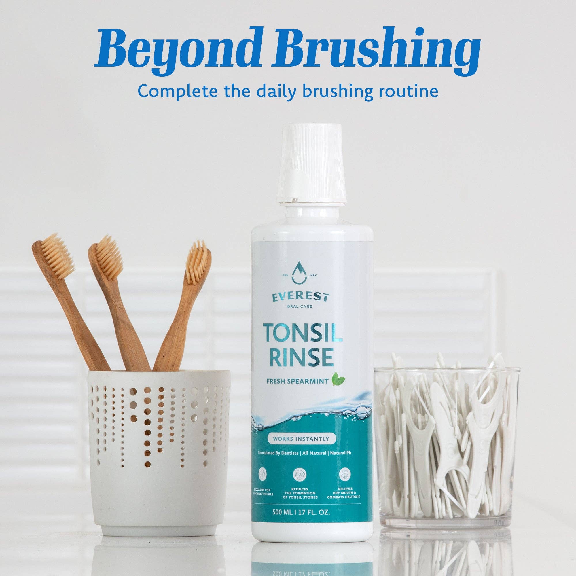 Everest oral Care – wholesale Munvatten – Everest Natural Tonsil Stone Munskölj 500 ml - Spearmint7