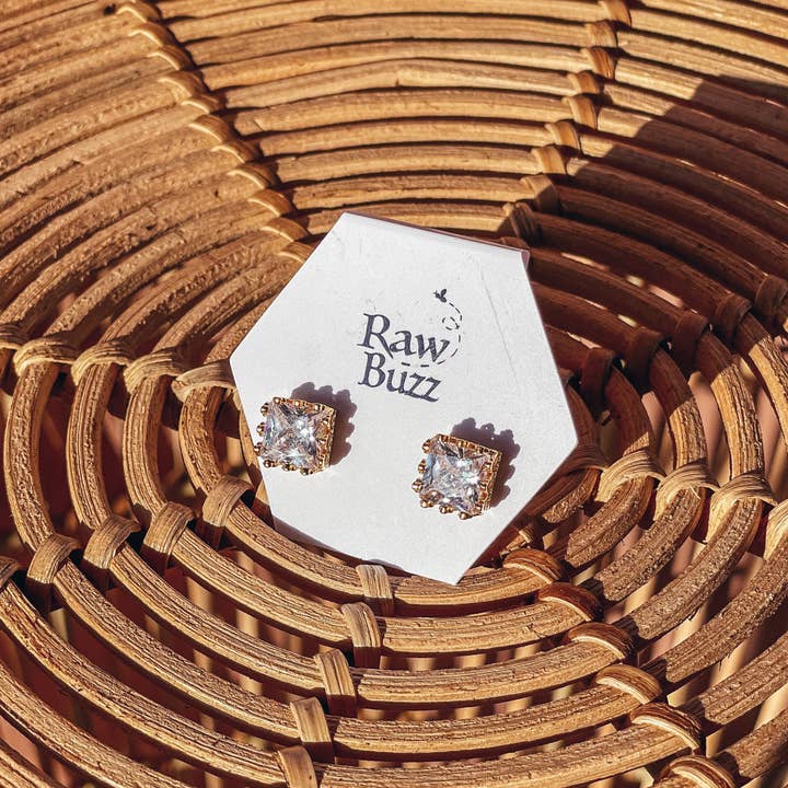 Manuka Honey Stud Earrings for wholesale by Raw Buzz Co