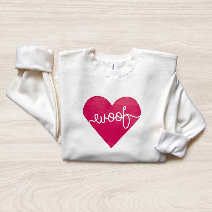 Woof Heart Dog Sweatshirt for wholesale by Poppy & Lou
