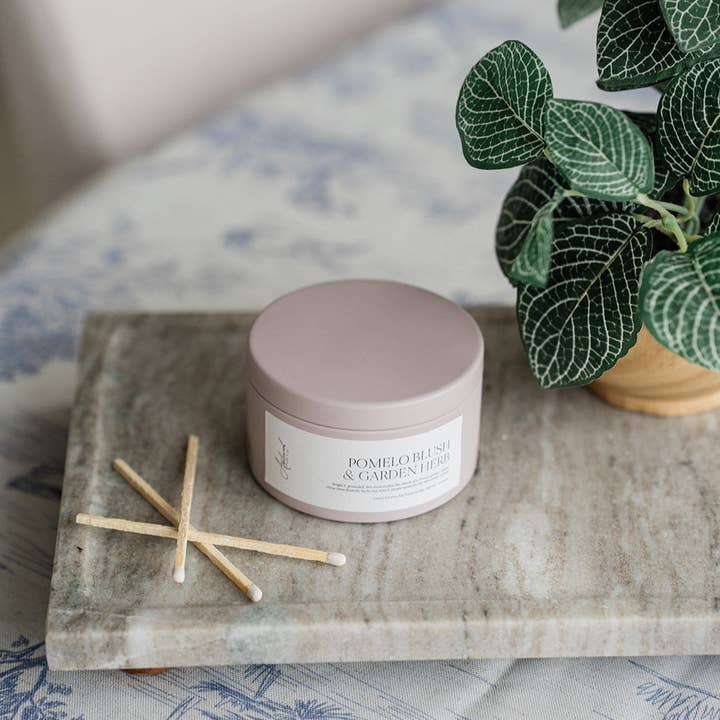 Applewood Candle Co - Wholesale Jar/Filled Candle - POMELO BLUSH & GARDEN HERB | Luxury Coconut-Soy Candle