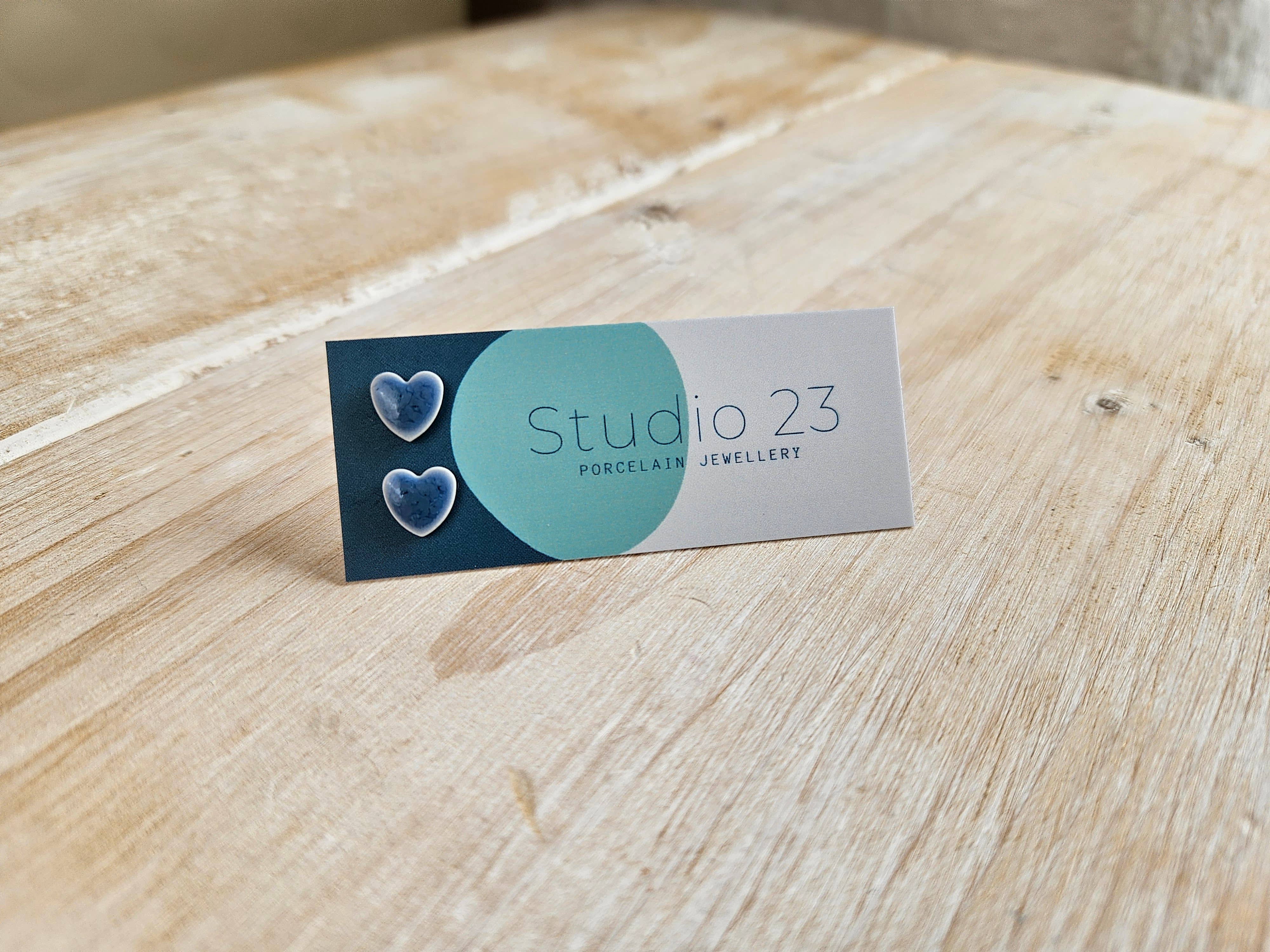 Studio 23 Ceramics – wholesale Stud/post earrings – Stud Heart Earring Pair1