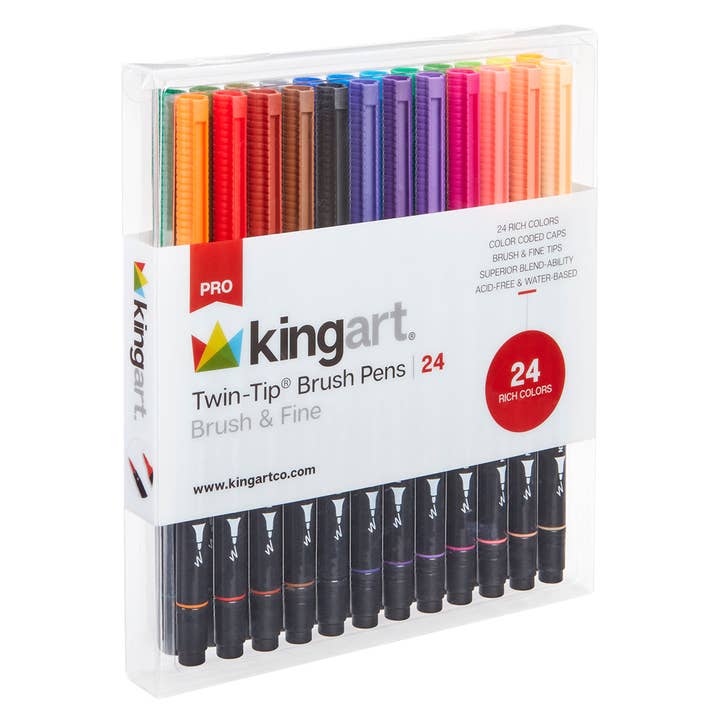 KINGART - Wholesale Marker - Twin-Tip™ Brush Pens 24 Colors8
