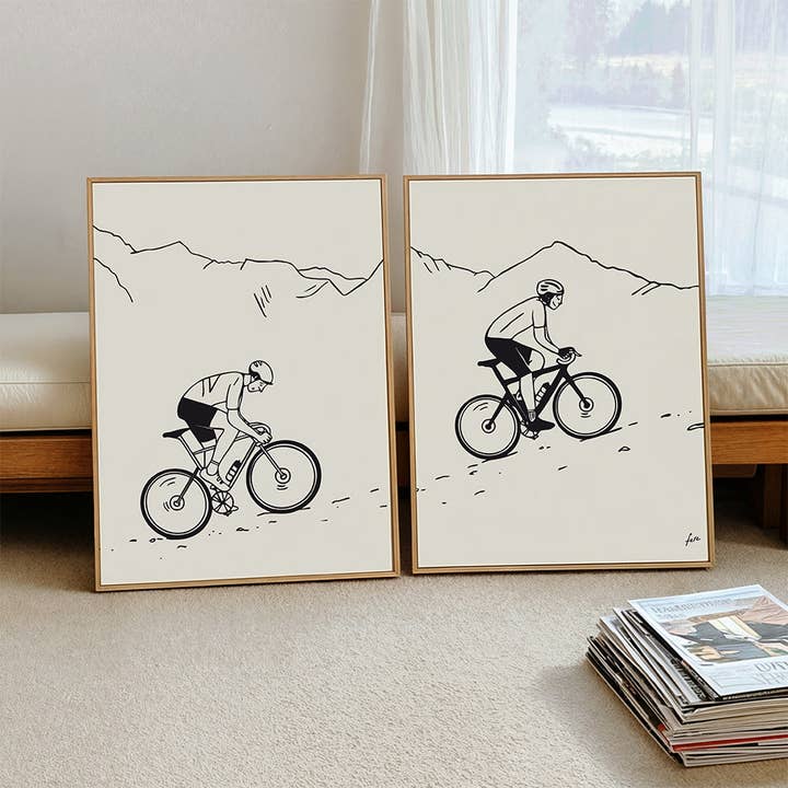 Duo d'affiches les cyclistes grimpeurs pour la vente par FERE