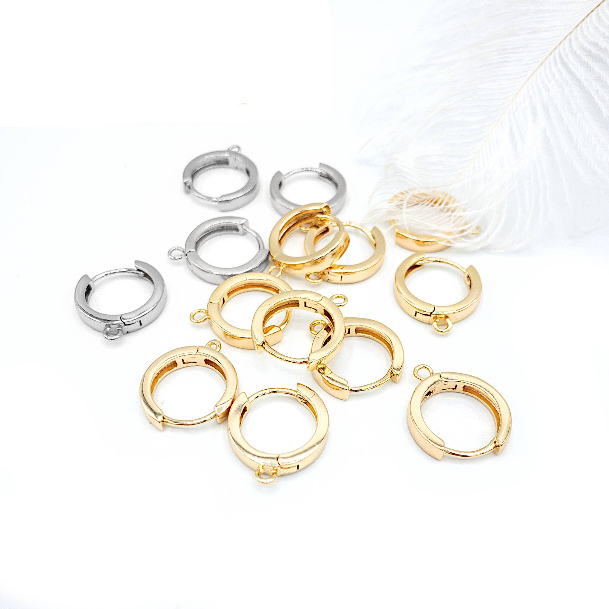 UBNY Collection - Wholesale Huggie Earrings - Hoop Earring Findings • Nickel-free• Long-lasting Gold Color3