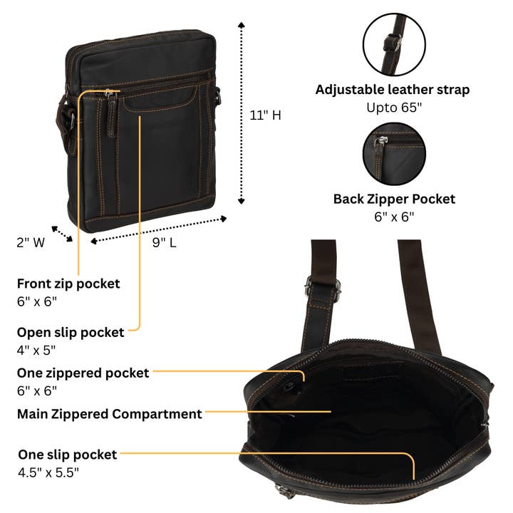 Minori Leather - Wholesale Messenger Bag - Unisex - Tokyo Leather Shoulder Bag – Unisex – Brown3