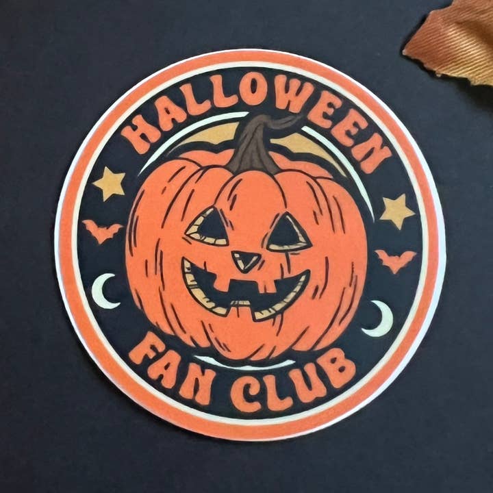 Halloween Fan Club Sticker for wholesale by Fox and Brambles