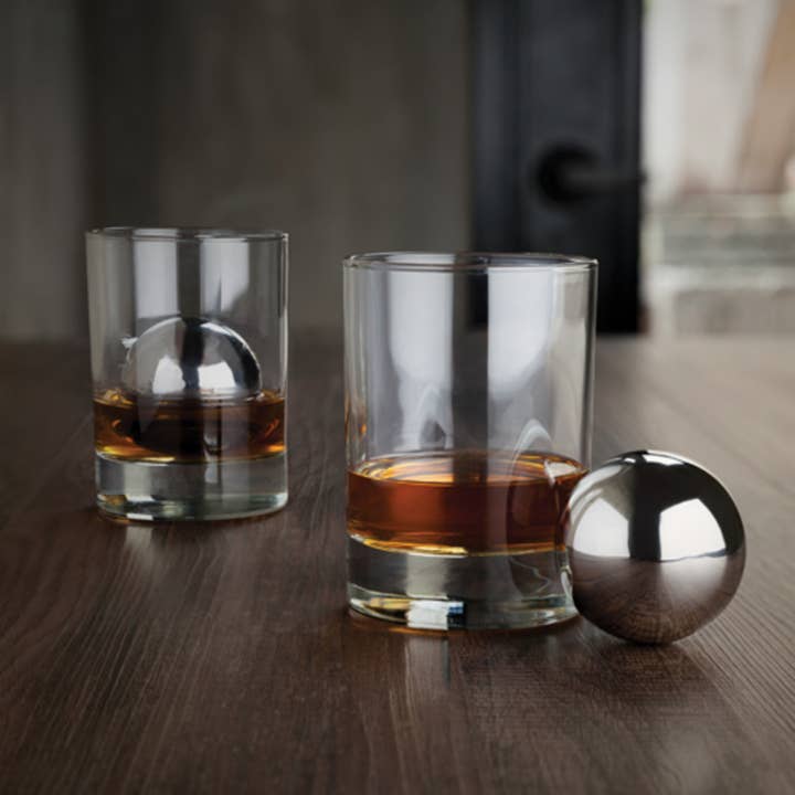 Viski - Wholesale Drink Chilling Cubes - Glacier Rocks® Large Stainless Steel Whiskey Ball3
