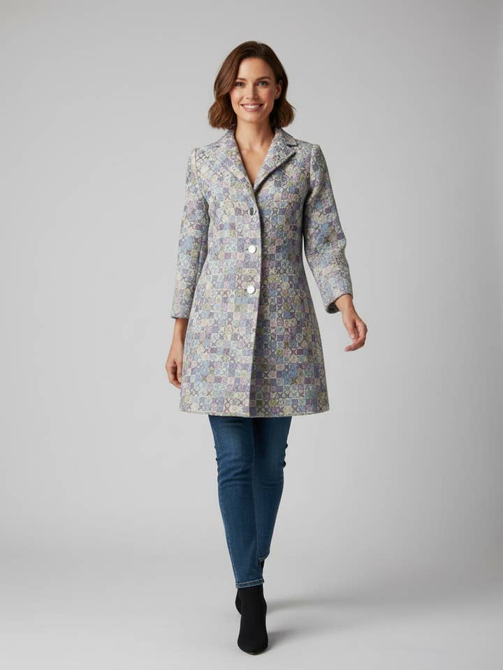 Spolverino Jacquard Fabriqué en Italie – Angie Six – Prix spécial pour la vente par JASMINE & CO. SRL