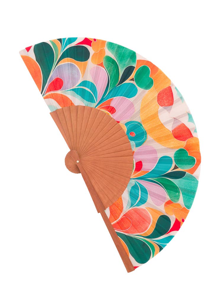 Leque espanhol de madeira e seda, ideal para o verão e como presente por atacado de CONCHITA MENÉNDEZ