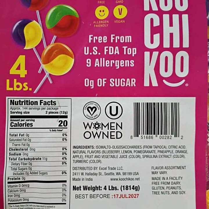 Koochikoo - Wholesale Lollipop - Bulk Lollipops (5x302pc) - Organic, Sugar-Free1