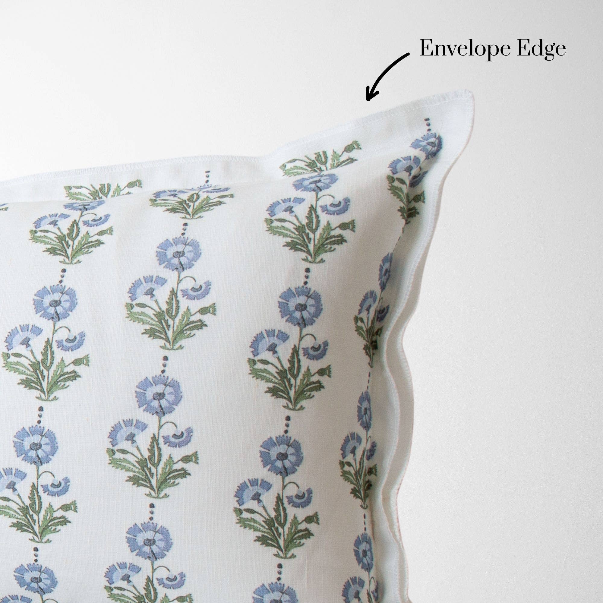 Tajik  Home  LLC - Wholesale Throw Pillow Cover - Amalthea Blue Linen Block Print Square Pillow Cover7