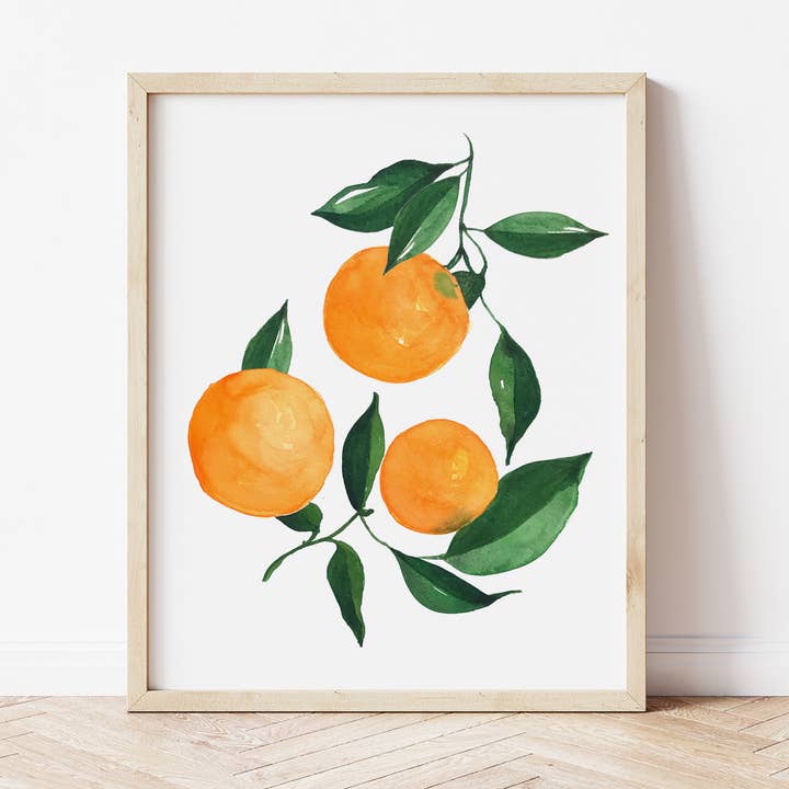 Oranges Aquarelle agrumes pour la vente par Emerald and Ivy Studios LLC