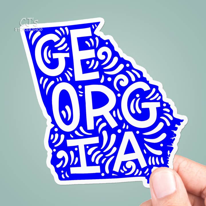 Georgia State kleurrijke stickervinylsticker voor wholesale door CJ's Sticker Shop