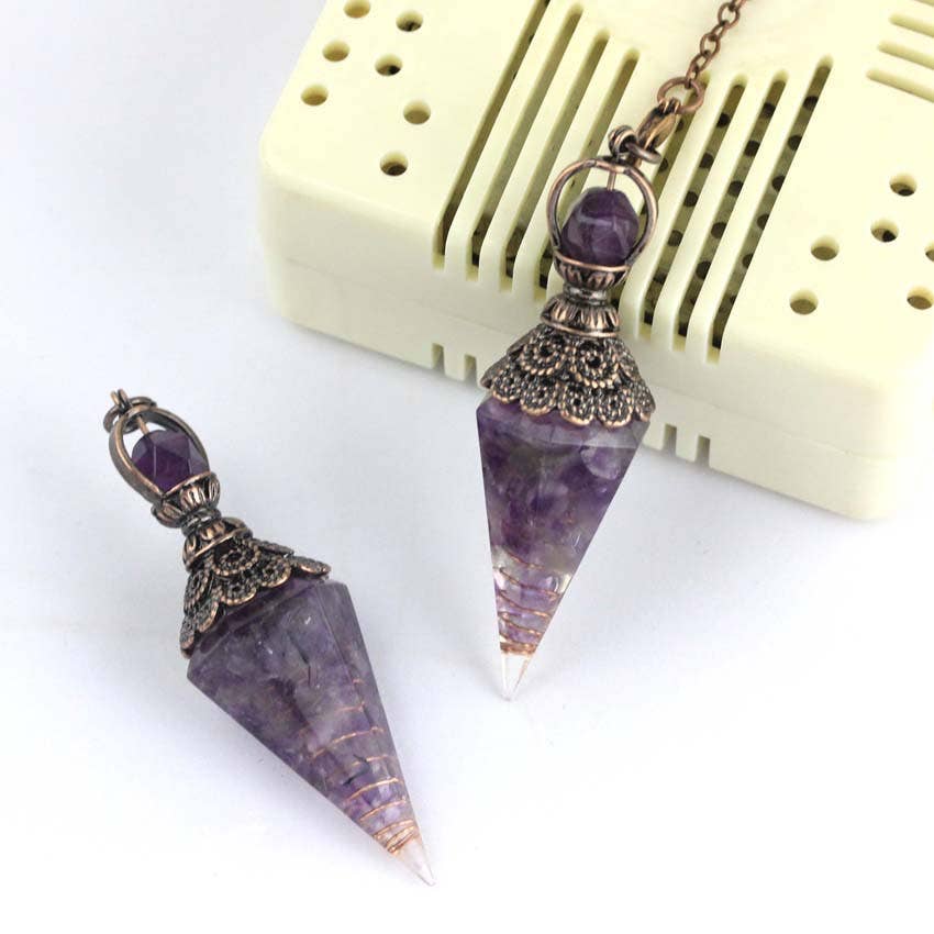 Gemcohub - Wholesale Spiritual Stone/Crystal - Hexagonal Diamond Cone Pendulum7