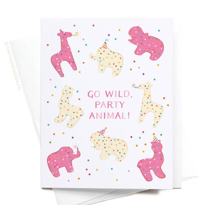 Go Wild Party Animal Frosted Cookies Greeting Card for wholesale by Easyhand Goods – formerly Onderkast