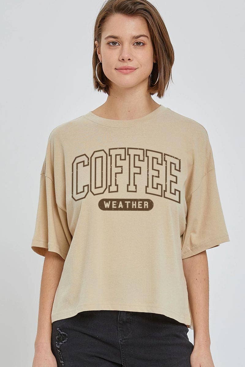 COLORBEAR – wholesale T-shirt (graphic) – women's – Coffee Weather Graphic Relaxed Crop Top6