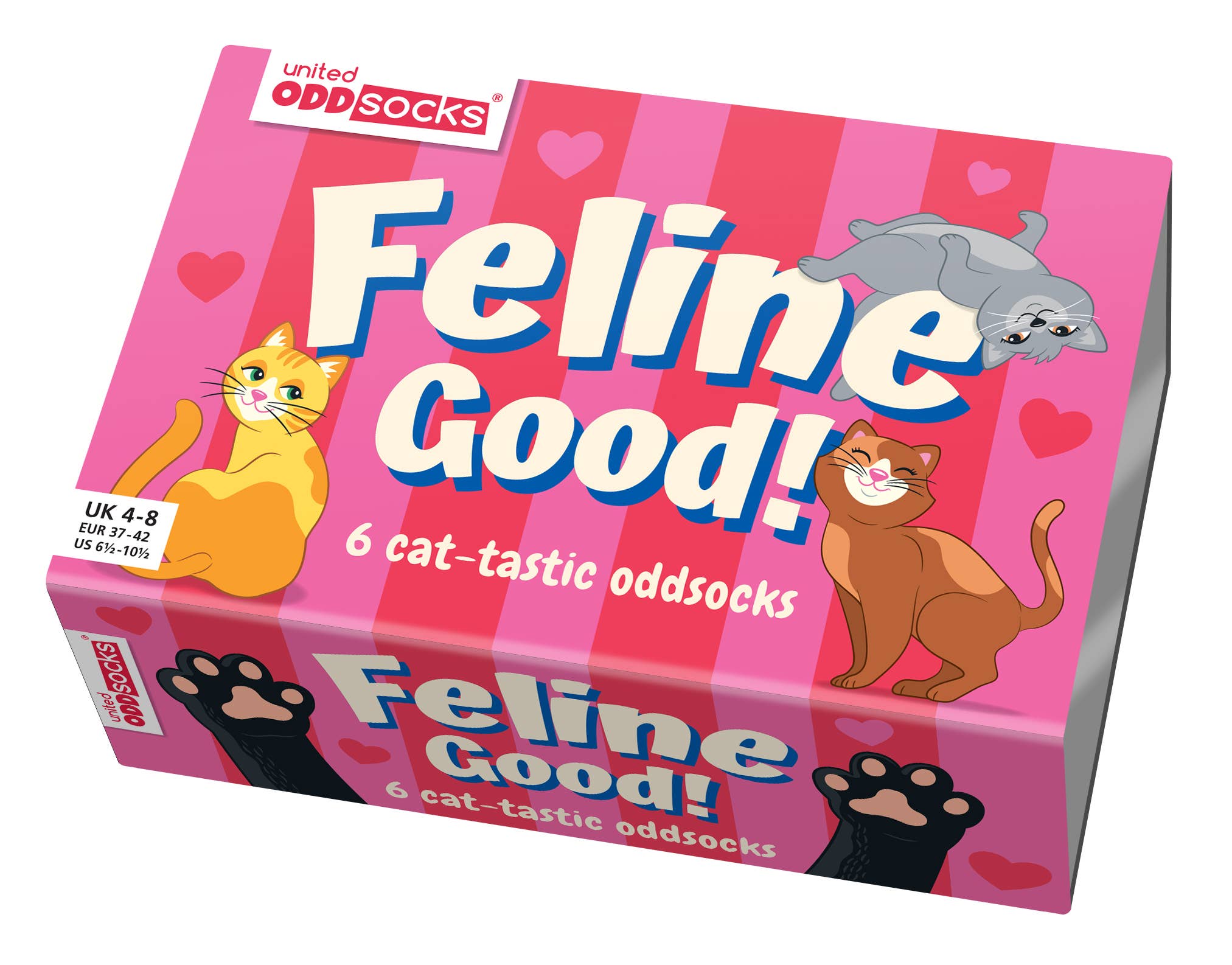 Sock Academy – wholesale Socks – Unisex – FELINE GOOD! | 6 Odd Socks Gift Box - United Oddsocks1