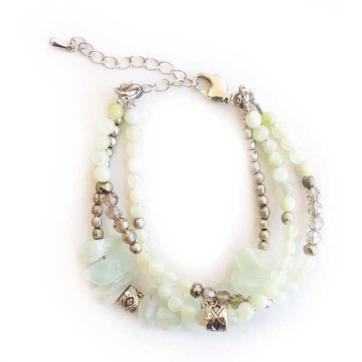 GLASSA sølvperlet armbånd med pyrit og amazonit for engroshandel hos Julie Bessette