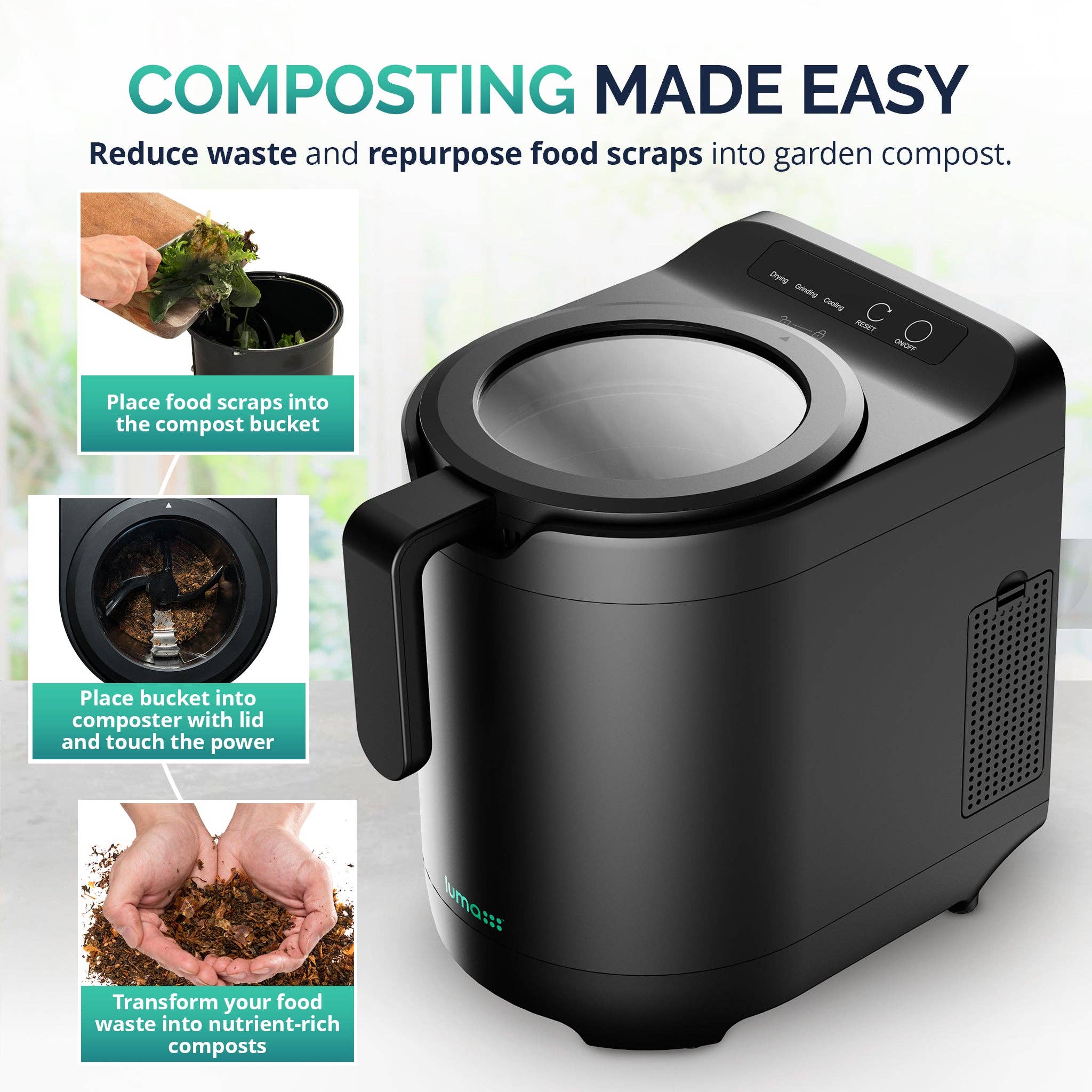 Newair - Wholesale Kitchen Appliance - Luma® Kitchen Composter, 2.5L Capacity, Odorless Indoor Use3