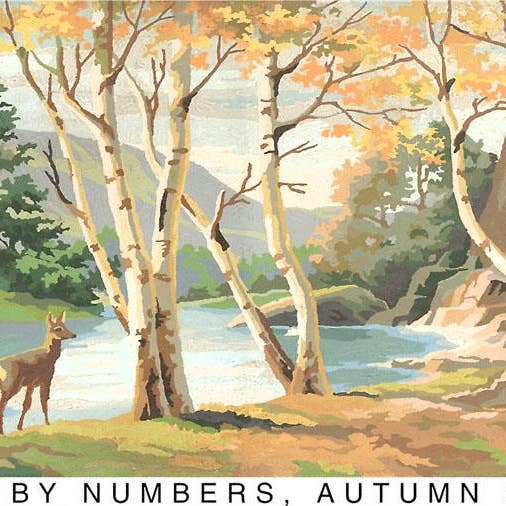 Art Print PN-22 Paint by Numbers, Autumn Scene for wholesale by Found Image Press