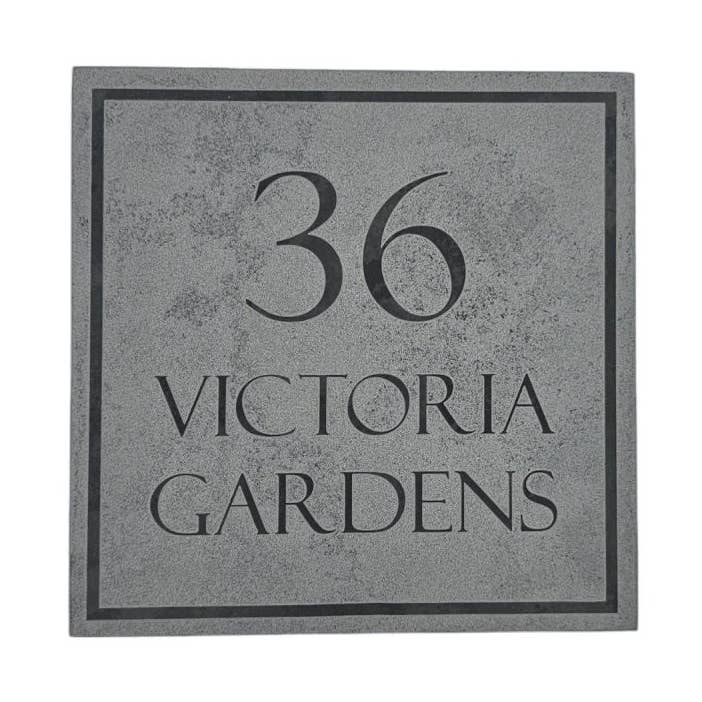 Umgekehrtes Hausschild aus Schiefer, 20 x 20 cm für den Großhandel von The House nameplate company