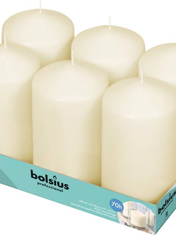 Velas de hostelería 15/8 Bandeja 6 Marfil para venta al por mayor de Sfeerpunt