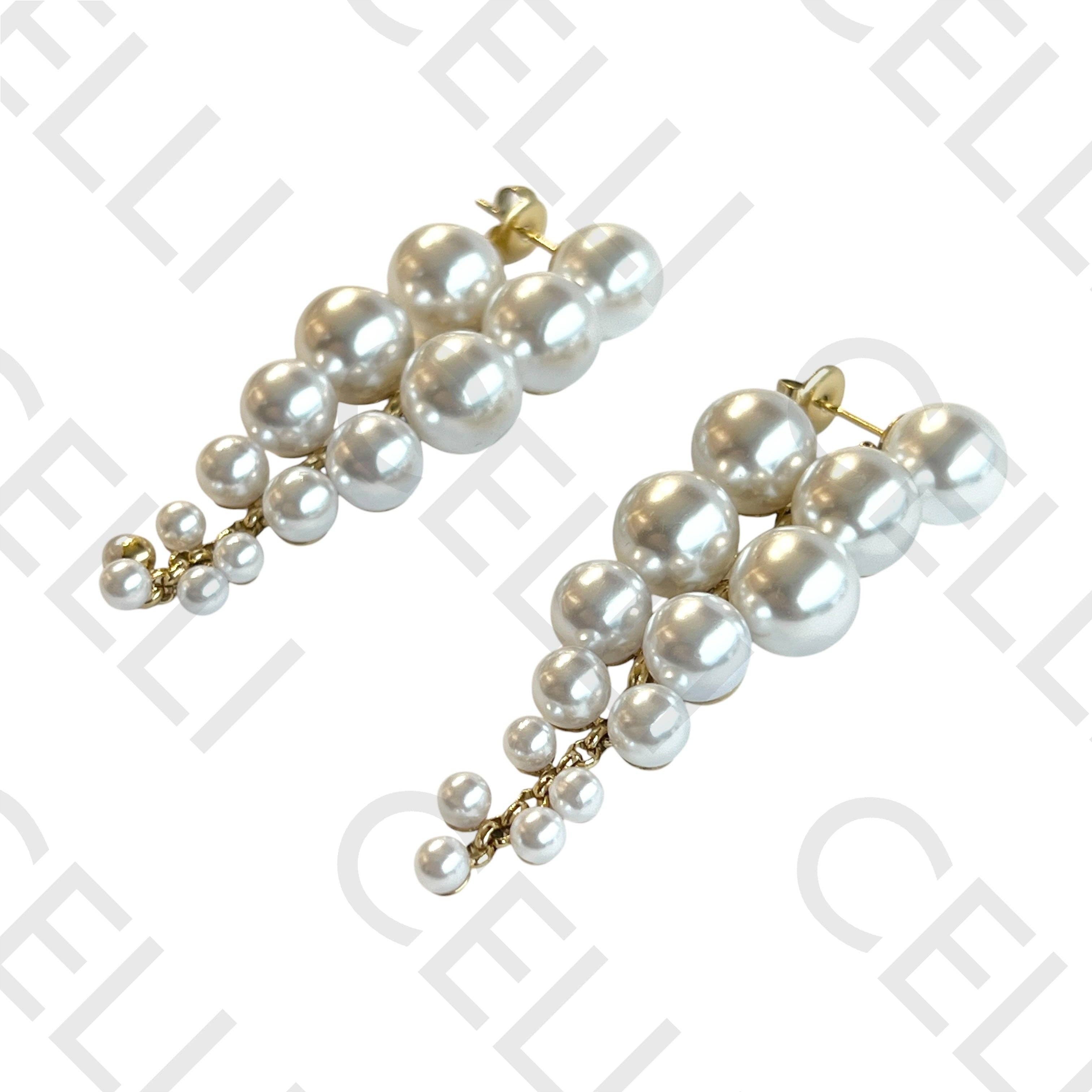 Celli Biju - Wholesale Stud/Post Earrings - Steel earring - pearls2