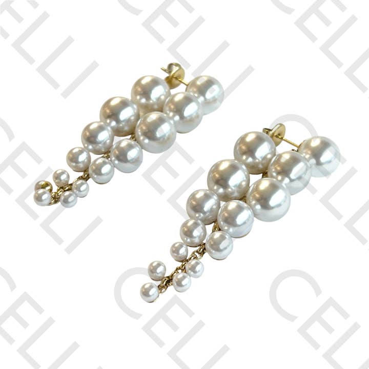 Celli Biju - Wholesale Stud/Post Earrings - Steel earring - pearls2