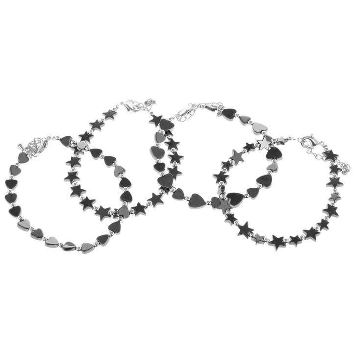 Joe Davies - Wholesale Charm/Dangle Bracelet - Equilibrium Hematite Star Heart Bracelet