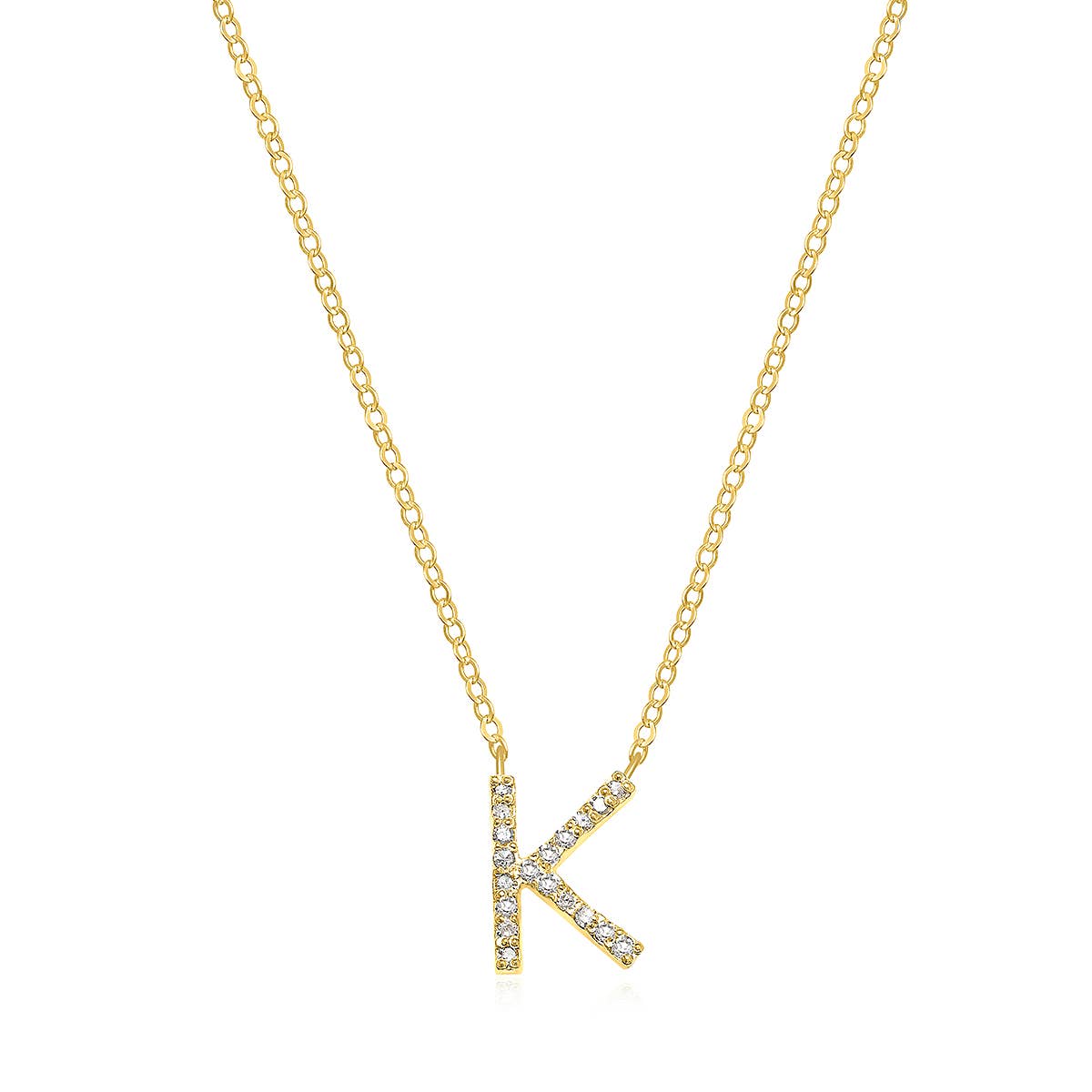 Amelia Rose Jewelry - Vendita all'ingrosso Collana con ciondolo/pendaglio - Collana con iniziale in diamanti pavé oro - Una delle preferite di Oprah18