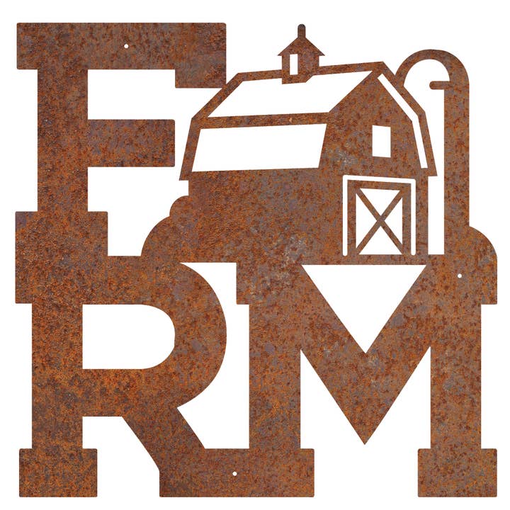 RUSTIK METALL GÅRD MED LADUGÅRD SKYLT för wholesale av Recherche Furnishings, Inc.