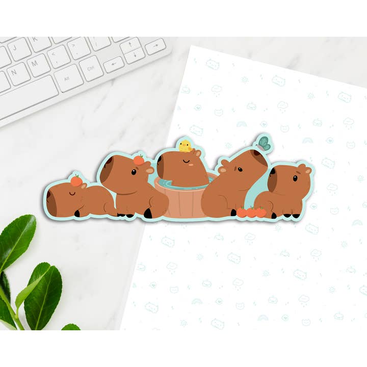 Capybara Long Sticker for wholesale by FunUsual Suspects