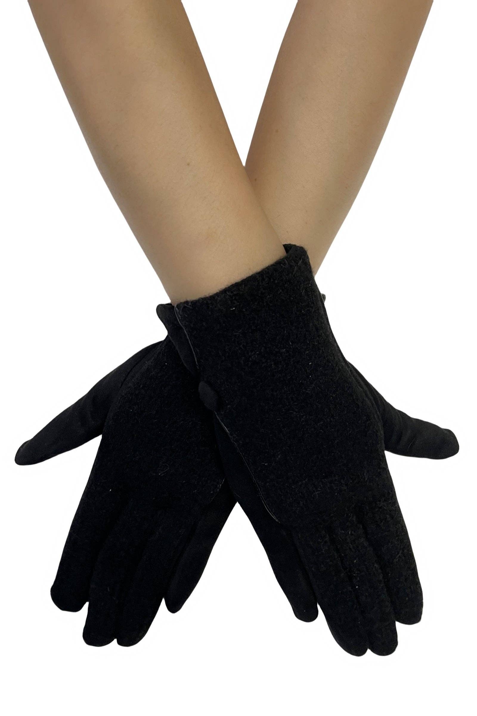 Fashion Scarf World – wholesale Gloves – Women's – Plain Button Knit Touchscreen Gloves1