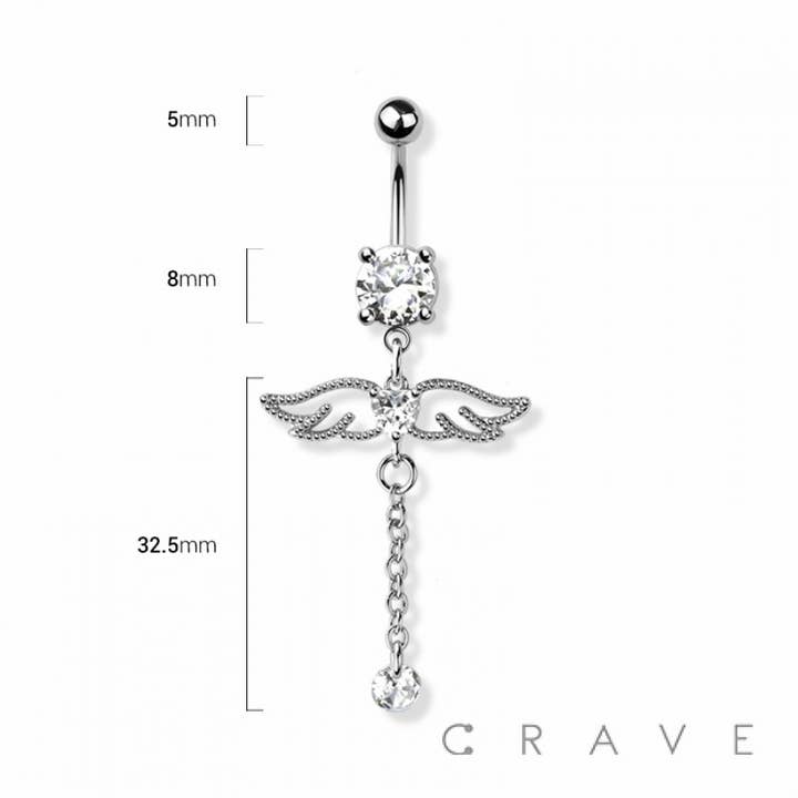 CRAVE BODY JEWELRY – wholesale Hängande örhängen – ÄNGEL VINGAR KEDJA DINGLA 316L SS NAVELN MAGEN RINGEN3