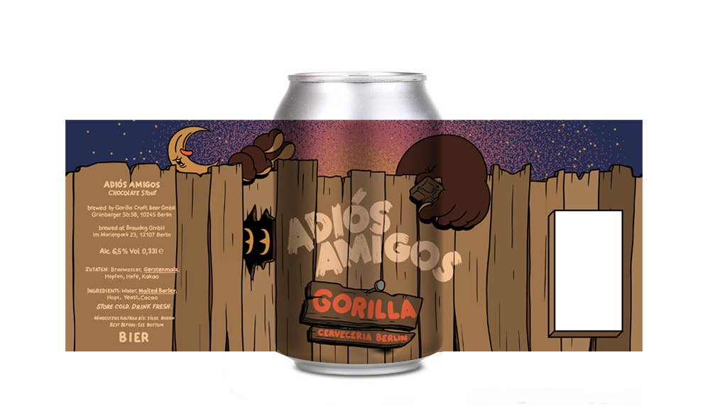 Gorilla Cervecería Berlin - Wholesale Beer - Adiós Amigos (beer/cocoa stout)2