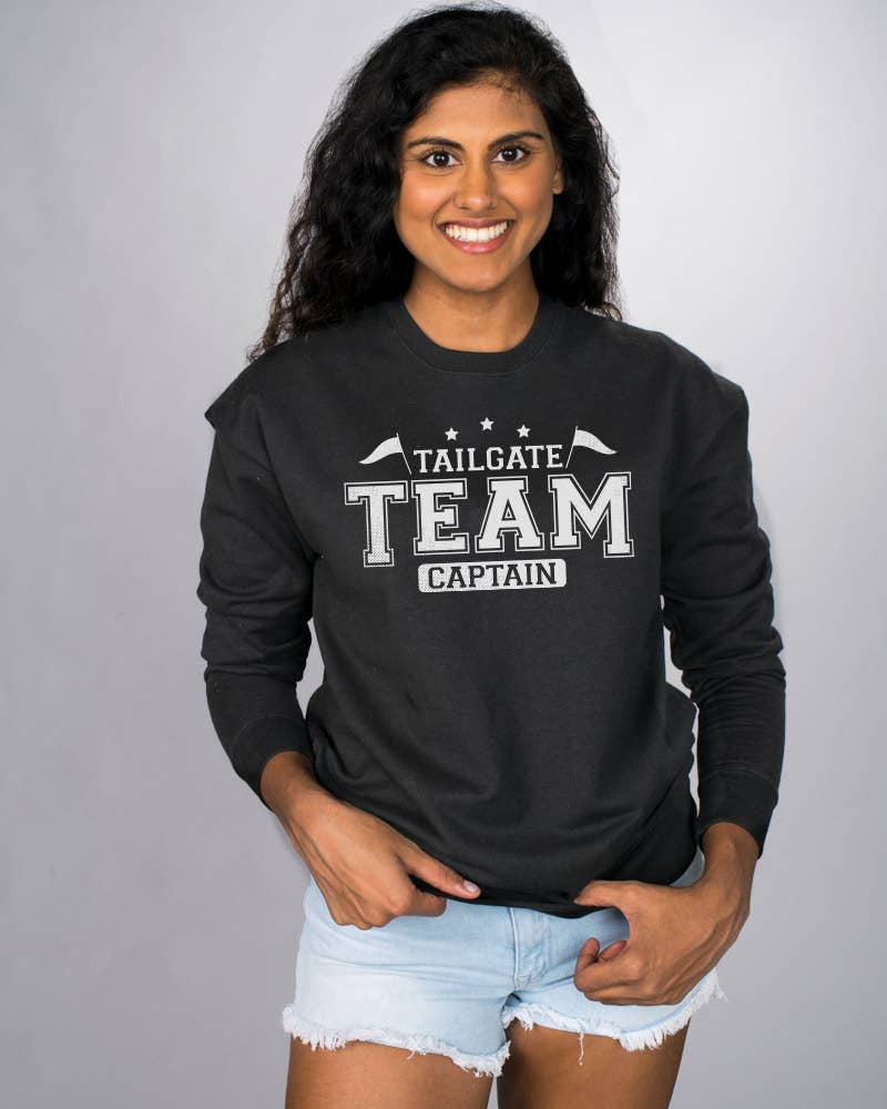Black Tailgate Team Captain Sweatshirt for wholesale on Faire1