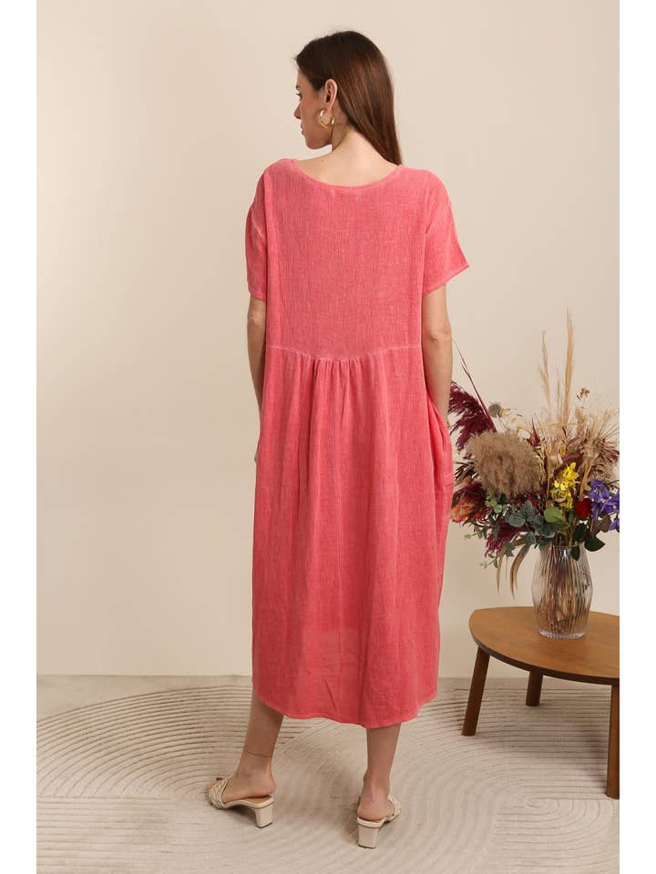 LÉA & LUC - Wholesale Jurk - Dames - Jurk van 50% katoen en 50% linnen REF. 1012014