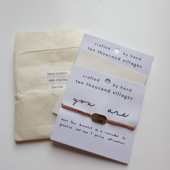 Ten Thousand Villages - Wholesale Charm/Dangle Bracelet - Affirmation Bracelet - You Are Strong6