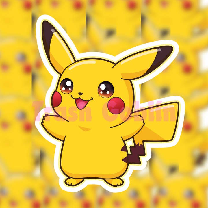 Autocollant Chibi Pikachu pour la vente par Trash Goblin