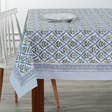 Fabricrush - Wholesale Tablecloth - New Light Steel Blue Hand Block Print Cotton Tablecloth 4