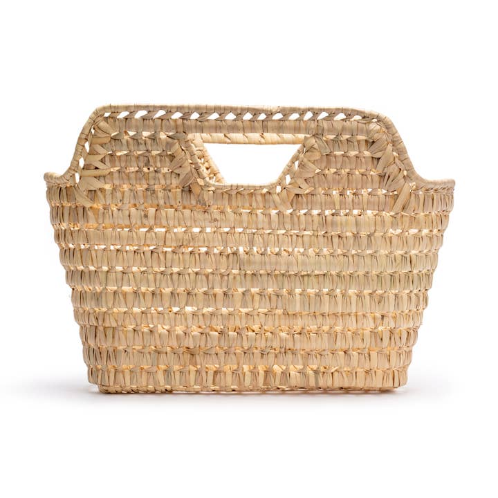 Marokkaanse palmbladen tijdschriftenhouder, 45x35x20cm. Rotan mand voor wholesale door ZocoChic