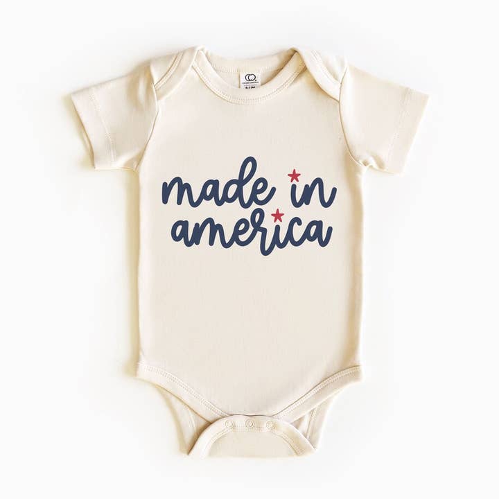 Made In America Baby Bodysuit | Independence Day | Patriotic for wholesale by Dorothy’s Reason