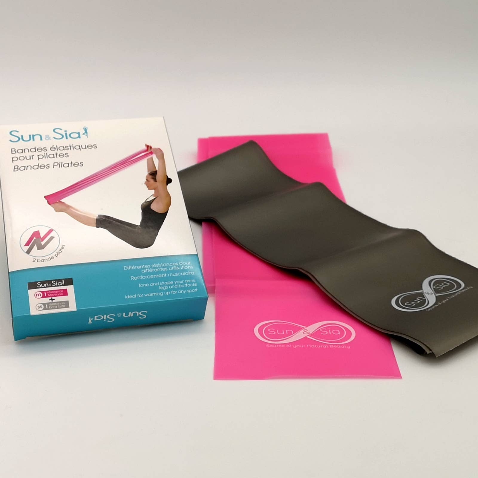 Zen'Arôme - Wholesale Yoga Strap/Band - 2 Elastic Resistance Bands, Medium and Extra Strong5