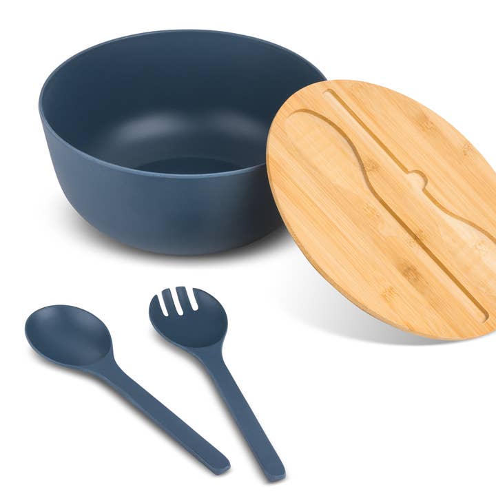Core Home - Wholesale Serve Bowl - 4pc Bamboo Salad Bowl Set - Oceanic