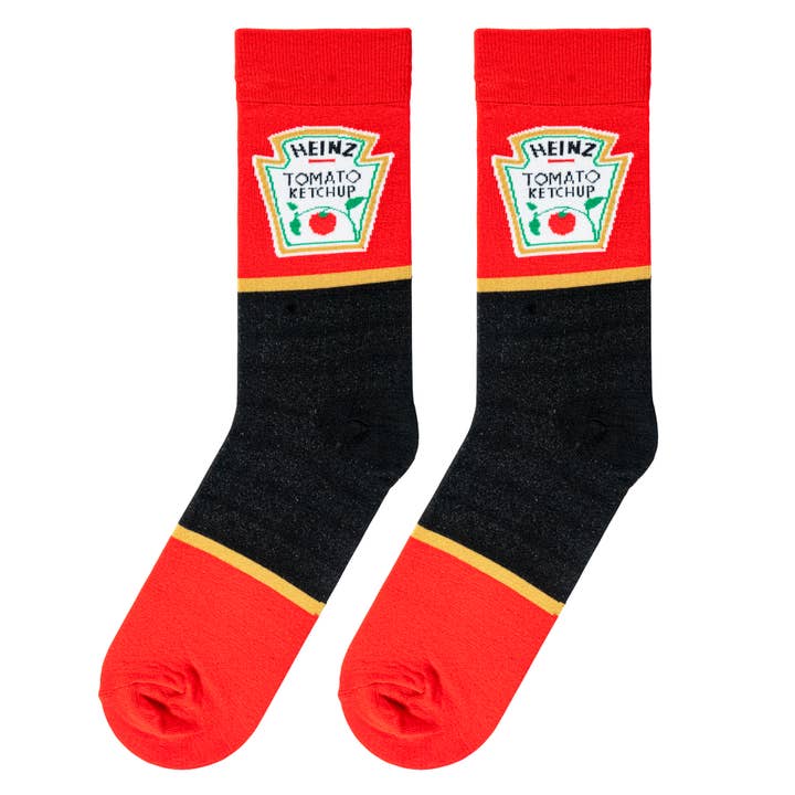 Crazy Socks - Wholesale Socks - Men's - Heinz Ketchup - Mens Crew Folded (Crazy Socks)