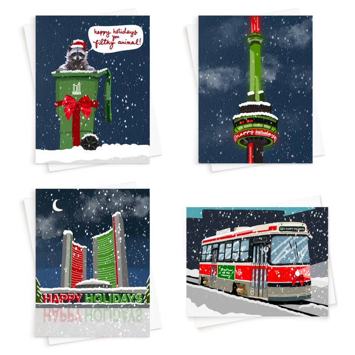 The Toronto Holiday 4-Pack for wholesale by Queen B Cards