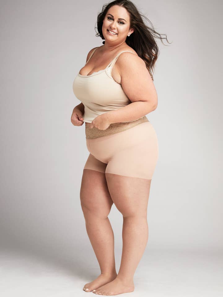 Medium Nude Sheer Pantyhose With Luxe Comfort Waistband for wholesale by Hipstik Legwear